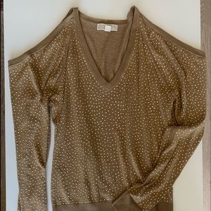 Michael kors cold shoulder sequenced top